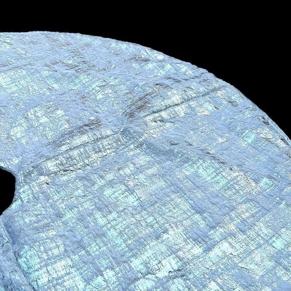 Christmas Tree Skirt White Faux Fur Silver Metallic Design 48” Diameter Holiday - Picture 3 of 6